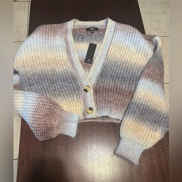 Lulu's Pastel Ombre Knit Cardigan - Picture 2 of 4